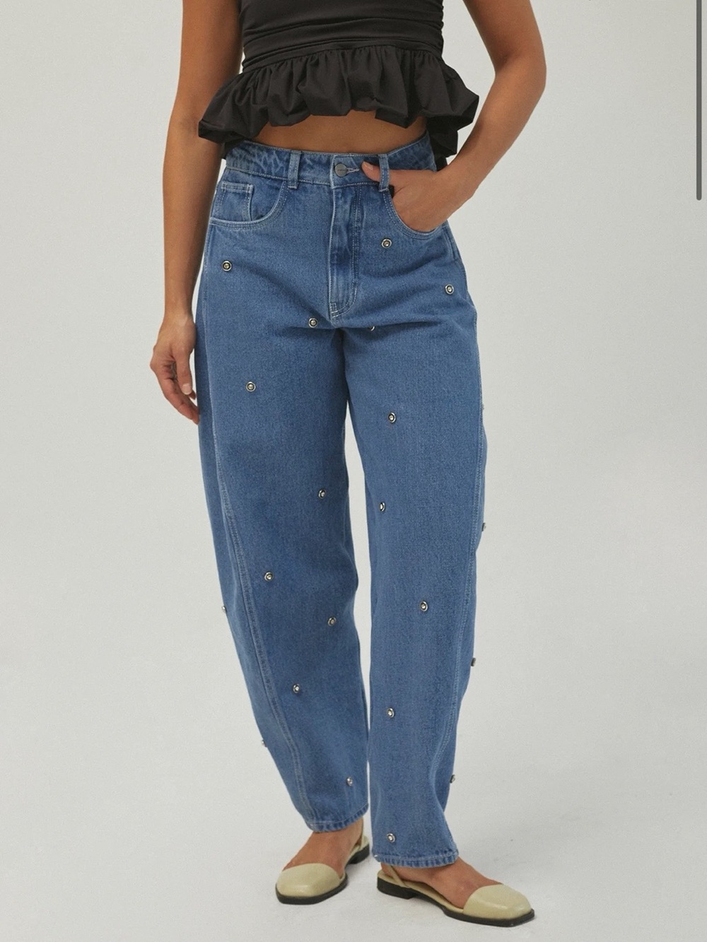 Sixxta Sparx Eggs balloon Embellished Jeans size 4 - Picture 7 of 7